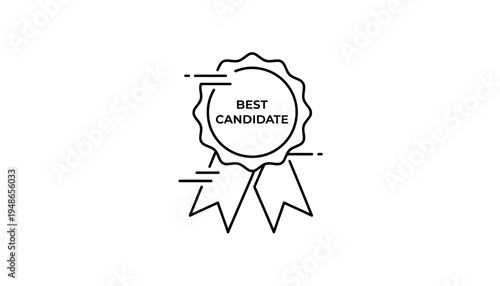 Best Candidate Award Ribbon Icon, Winner Recognition, Employee Achievement, Top Performer Badge