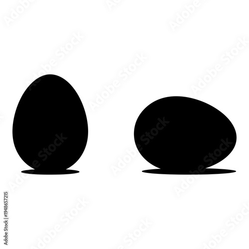 Comparison of an elongated oval shape and a circular shape with similar bases Vector, illustration