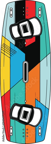 Colorful Abstract Car Themed Wakeboard for Wakeboarding Sports