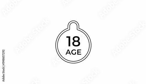 Age 18 Symbol, Milestone Birthday, Legal Adult, Graduation, Coming of Age Icon