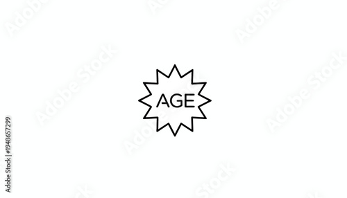 Age Concept Starburst Icon with Text AGE