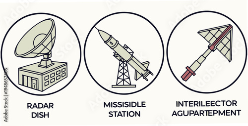 radar missile interceptor and launch equipment Vector