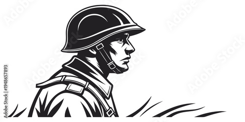 a man wearing a hard hat and vest Vector