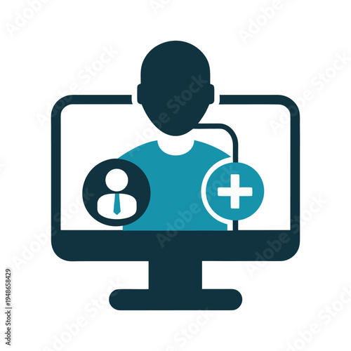 Abstract Healthcare and Online Doctor Icon