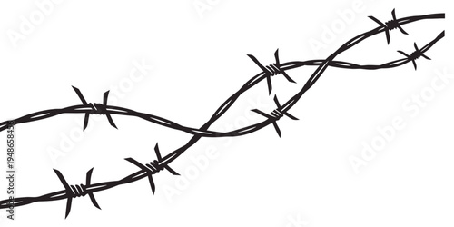 a coil of barbed wire on a white background Vector