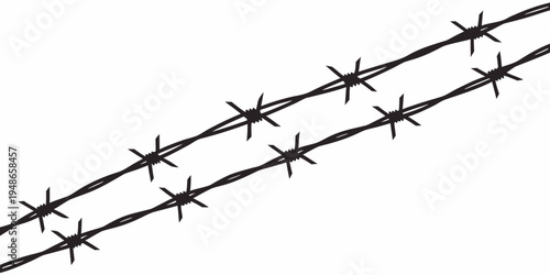 a roll of barbed wire on a white background Vector