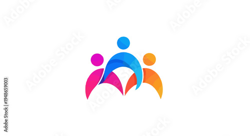 Colorful Human Figures Abstract Logo Design.