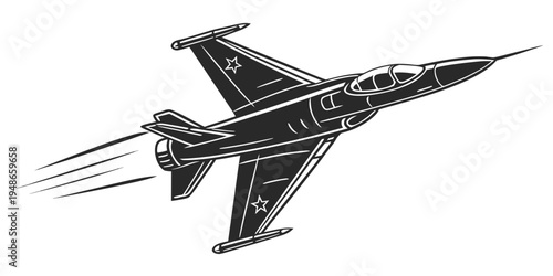 a fighter jet flying through the air Vector