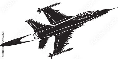 a fighter jet flying through the air Vector