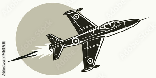 a fighter jet flying through the air with missiles Vector