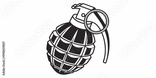 a hand grenade with a pin and safety lever Vector