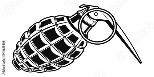 a hand grenade with a pin pulled out Vector