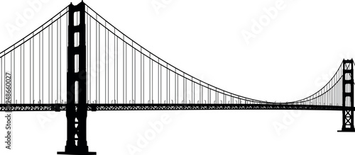 Golden Gate Bridge silhouette San Francisco landmark iconic suspension bridge architecture for California travel tourism historical monument and city skyline design