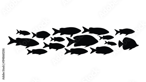 A school of fish swimming together in unity and harmony in the ocean