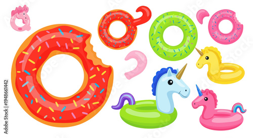 Summer Fun: Inflatable Donuts and Unicorns for Pool and Beach