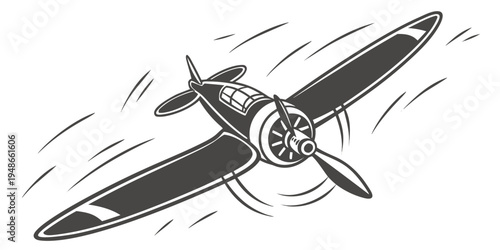 a small airplane flying through the air Vector