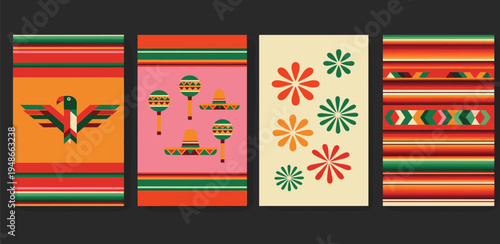 Vibrant Collection of Mexican Folk Art Inspired Backgrounds Featuring Traditional Patterns and Festive Elements for Cultural Celebrations