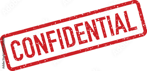 A clear red rectangular stamp impression shows the important word confidential on a plain white background