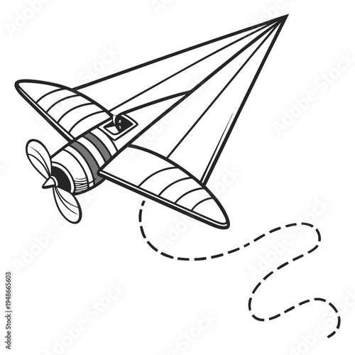 a vintage airplane flying through the air Vector