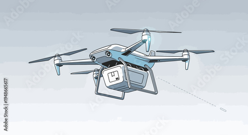 Vector illustration of a drone with camera