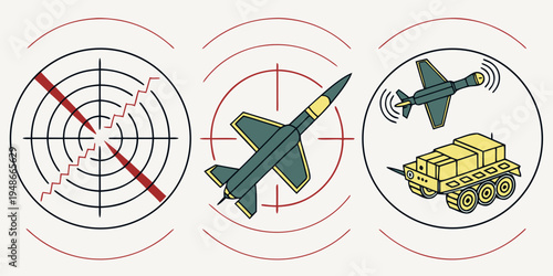 military fighter jet with targets Vector