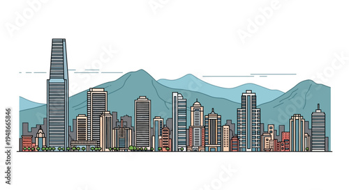 City skyline with tall buildings 10.