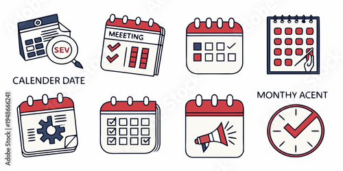 a collection of calendar icons Vector