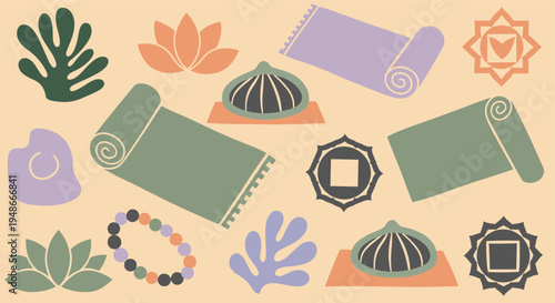 Yoga and Meditation Elements Pattern