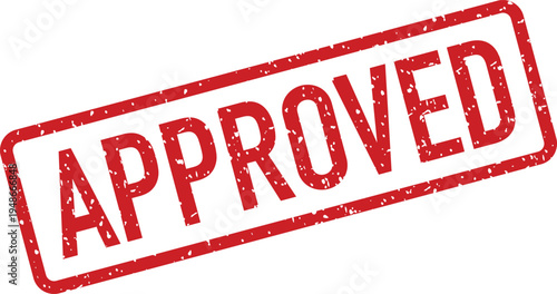 A red textured rubber stamp with the prominent word APPROVED clearly visible within a rectangular border