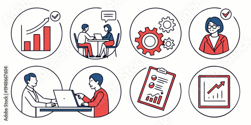 a set of business and productivity icons Vector