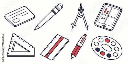 a collection of art and drawing tools Vector