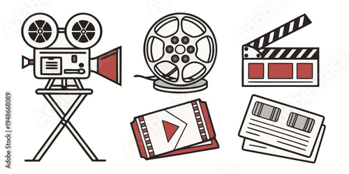 film and video production icons Vector