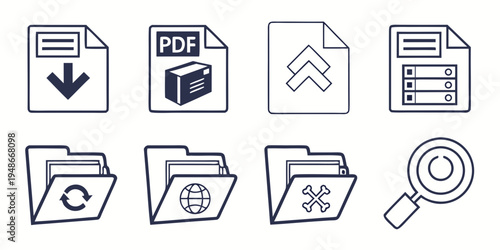 a set of icons for file management and organization Vector