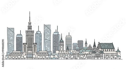 City Skyline with Modern Skyscrapers 3.