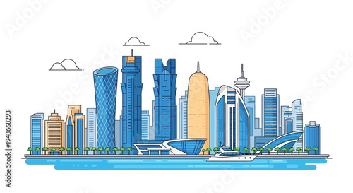 City Skyline with Modern Skyscrapers 5.