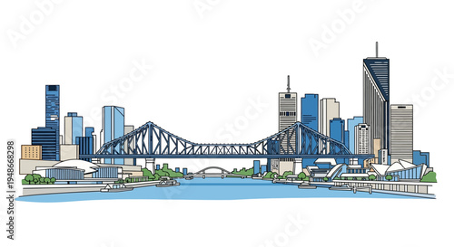 City Skyline with Modern Buildings Towering.