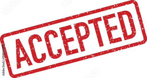 This is a red rubber stamp displaying the word ACCEPTED in a clear rectangular outline