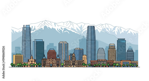 City skyline with modern skyscrapers 18.