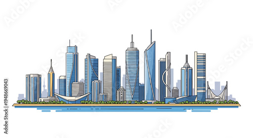 City Skyline with Modern Skyscrapers 19.