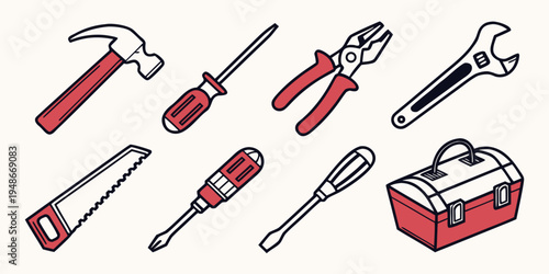 a set of tools and a toolbox Vector