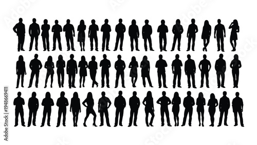 A comprehensive analysis of diverse human silhouettes in various poses and attire