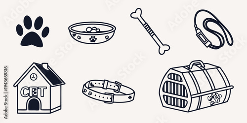 dog and pet accessories Vector