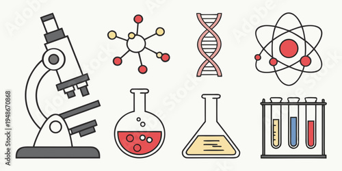 science equipment and symbols Vector