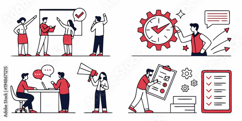 people working together on a project Vector