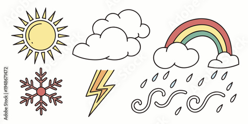 weather icons for forecast and climate symbols Vector
