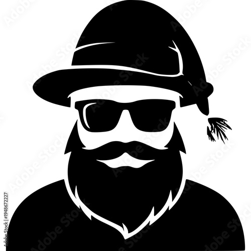 Santa Beach Vector Icon