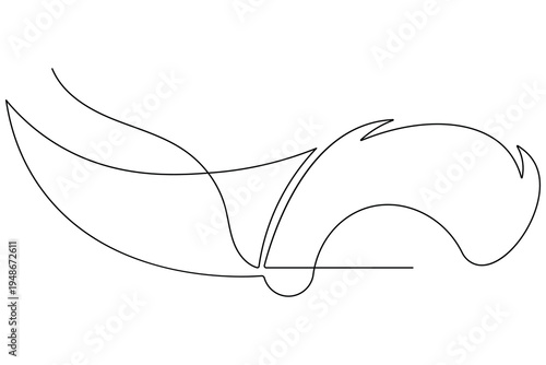 Simple kitchen knife outline in modern continuous line art style