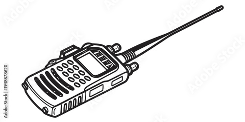 a handheld two way radio with antenna Vector