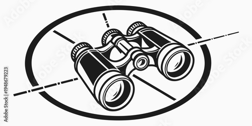 a pair of black binoculars Vector