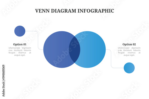 Two Circle Venn Diagram Overlap Business Infographic Template